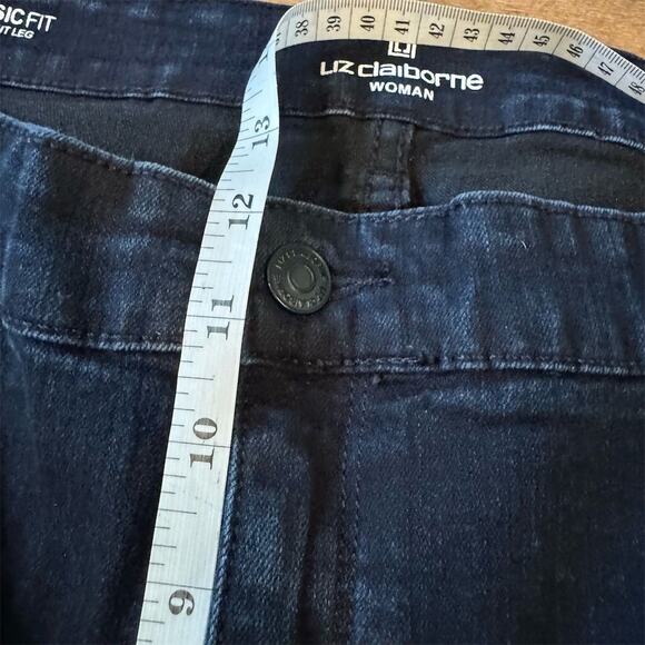 Liz Claiborne Plus Size 22W Blue Bootcut Dark Wash Jeans Classic Fit READ - Picture 10 of 11